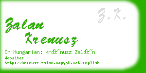 zalan krenusz business card